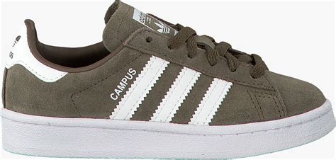 adidas sneakers leger groen leer